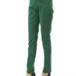 Green Cotton Women Slim Pant - SEHABRANDS