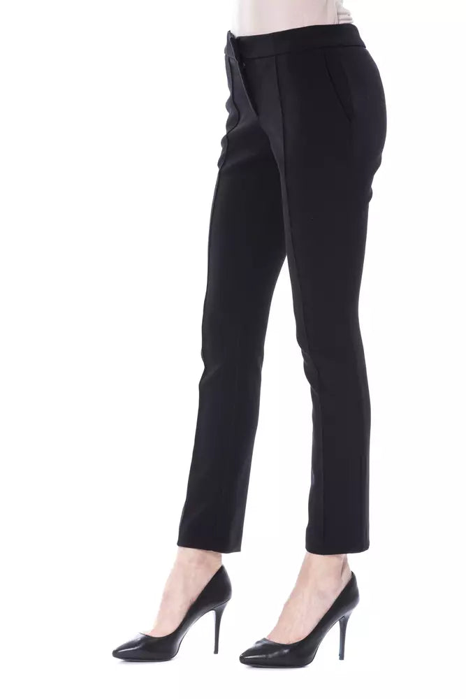 Black Polyester Women Pants - SEHABRANDS