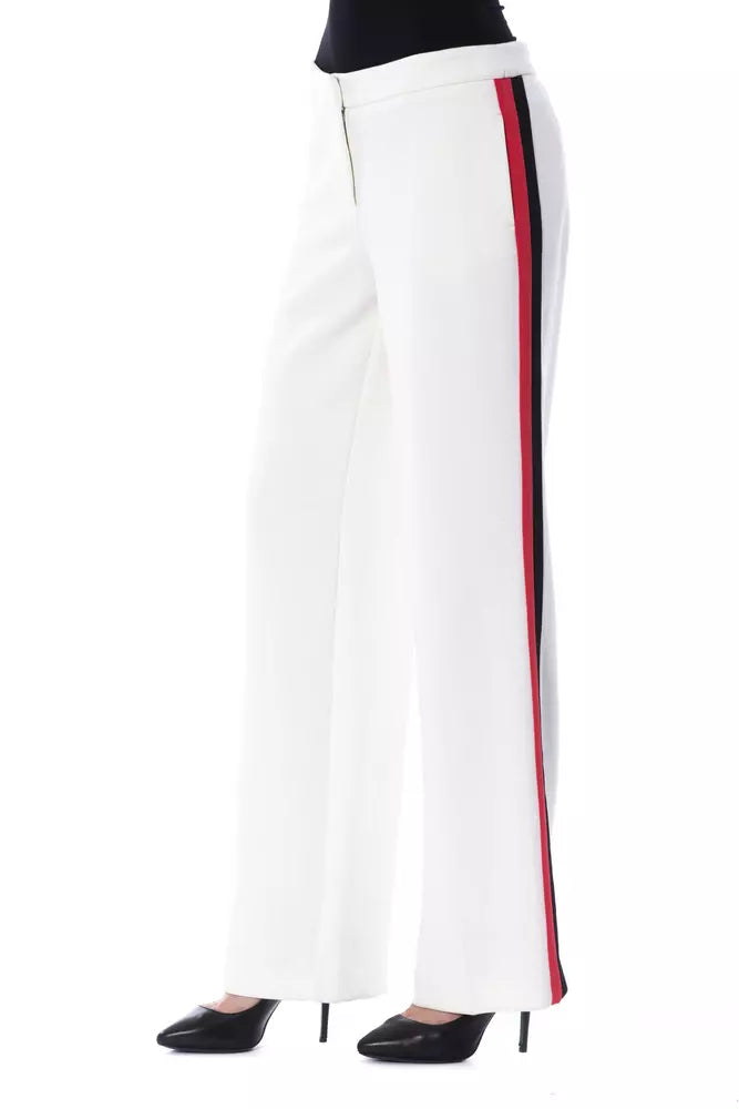 White Polyester Women Pant - SEHABRANDS