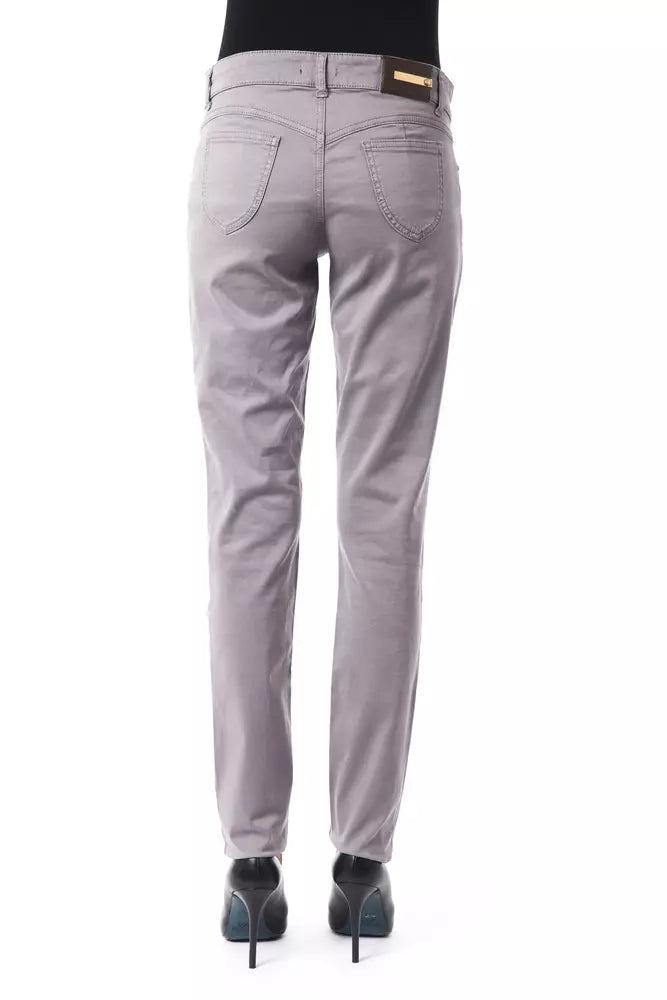 Gray Cotton Women Pants - SEHABRANDS