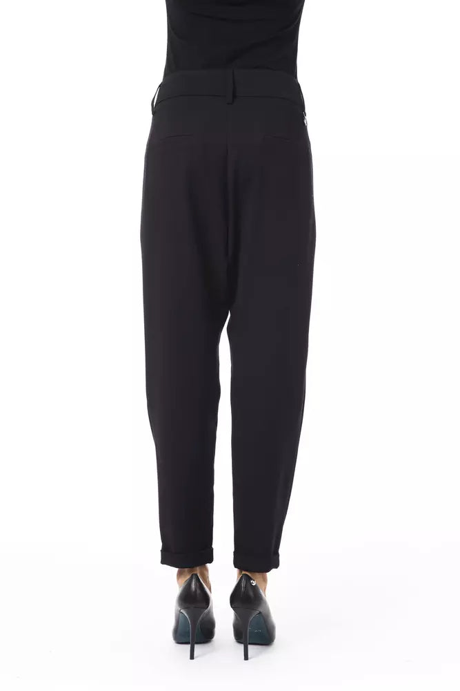 Black Polyester Women Pants - SEHABRANDS