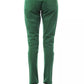 Green Cotton Women Slim Pant - SEHABRANDS