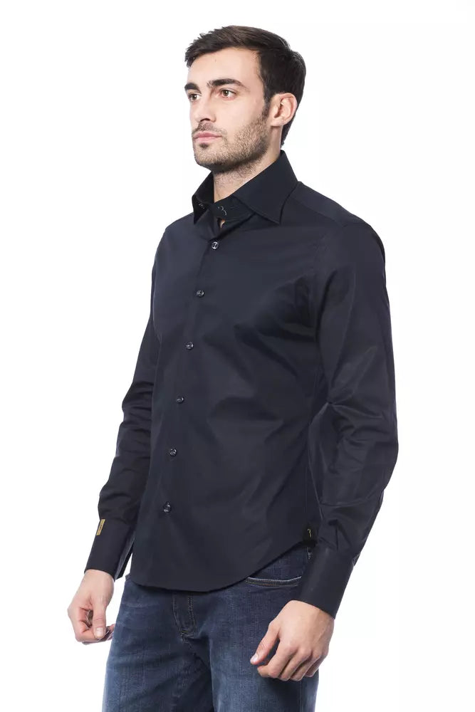 Blue Cotton Men Shirt - SEHABRANDS