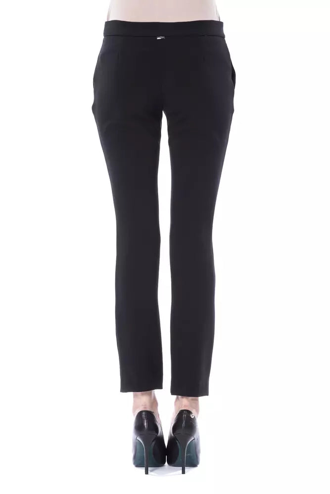 Black Polyester Women Pants - SEHABRANDS