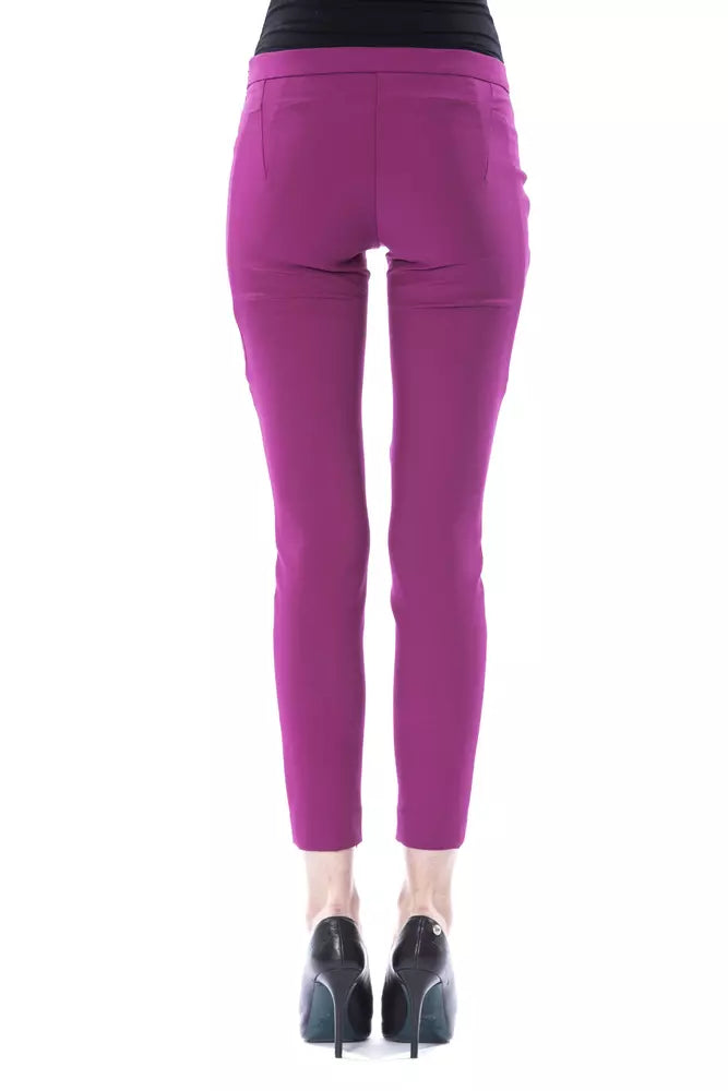 Purple Polyester Women Pants - SEHABRANDS