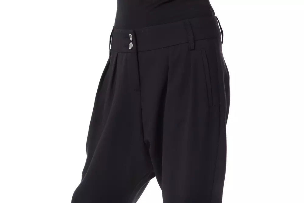 Black Polyester Women Pants - SEHABRANDS