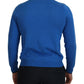 Chic Blue Cotton Pullover Sweater - SEHABRANDS