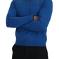 Chic Blue Cotton Pullover Sweater - SEHABRANDS