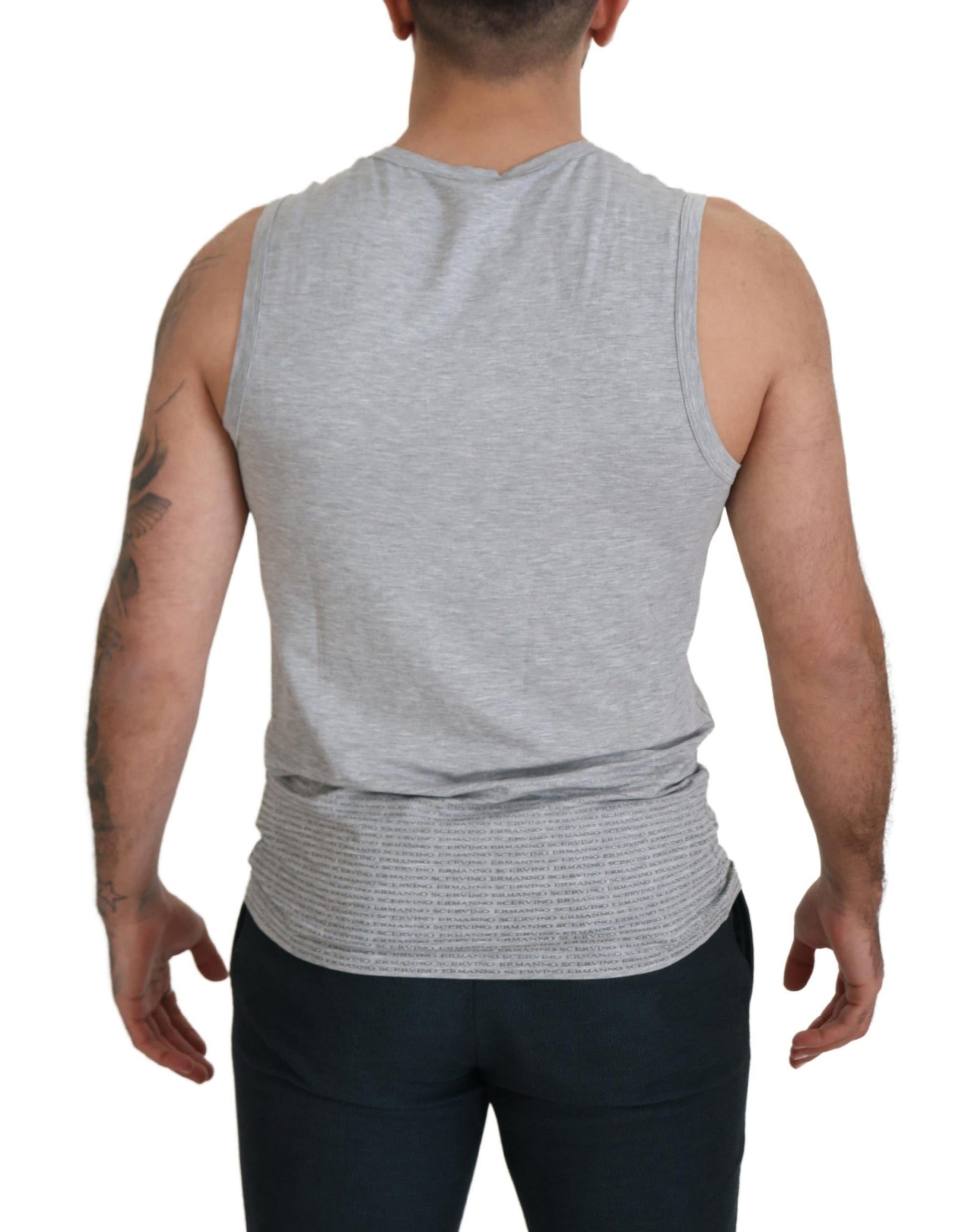 Chic Gray Sleeveless Crewneck Tee - SEHABRANDS