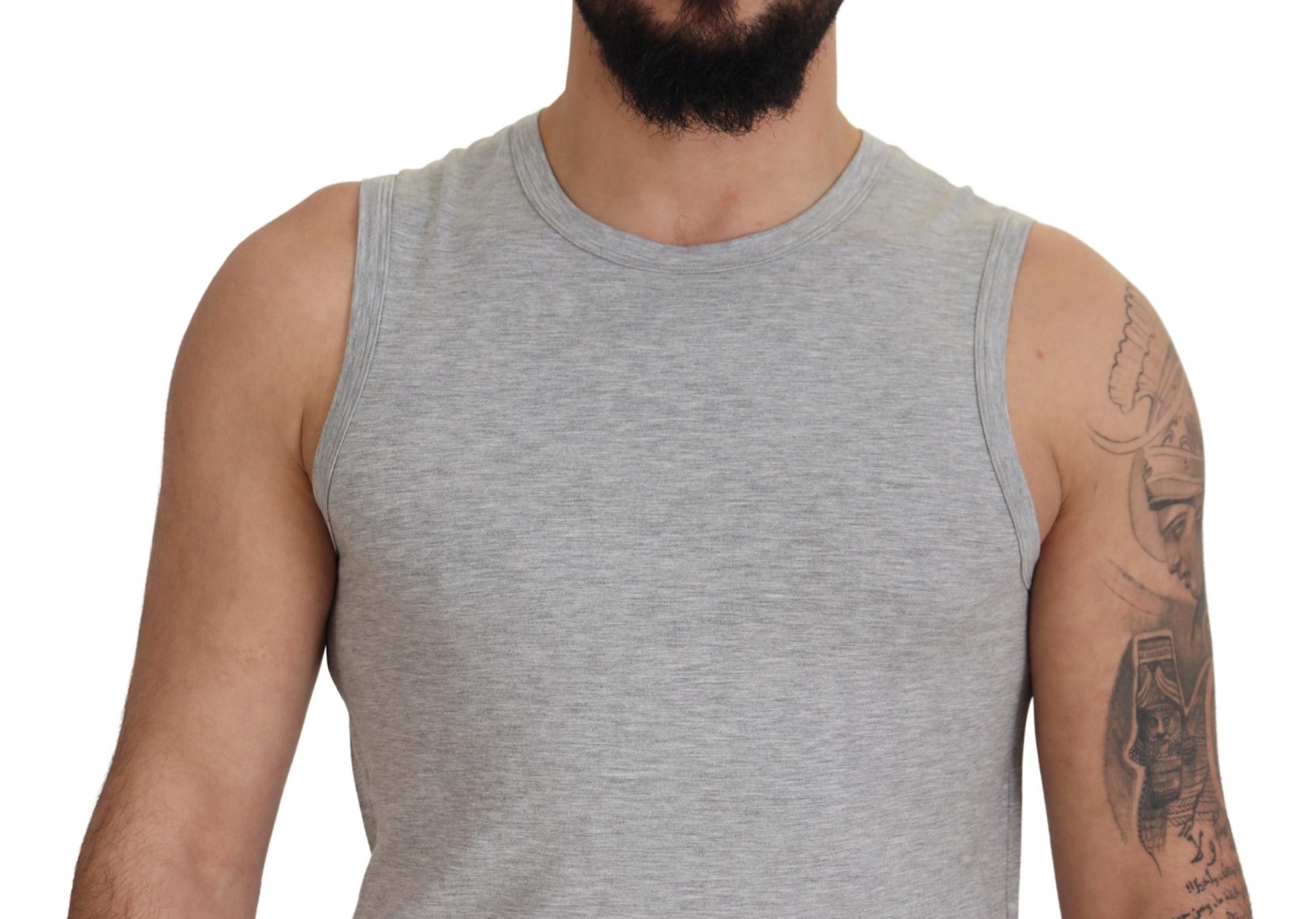 Chic Gray Sleeveless Crewneck Tee - SEHABRANDS