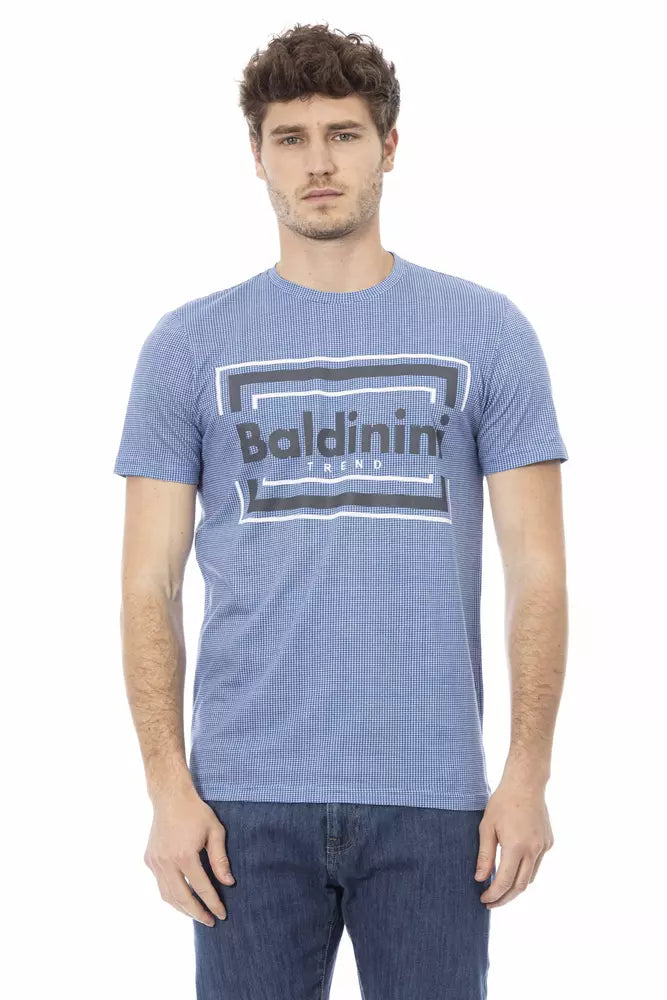 Light Blue Cotton Men T-Shirt - SEHABRANDS