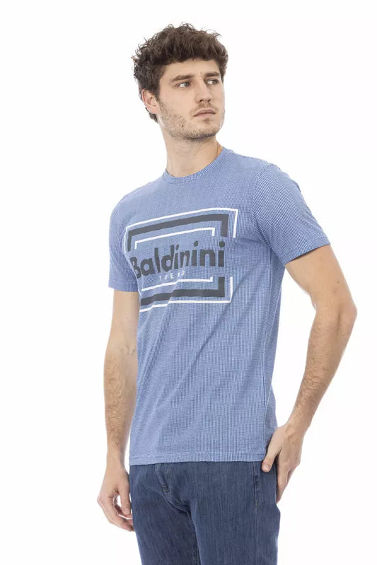 Light Blue Cotton Men T-Shirt - SEHABRANDS