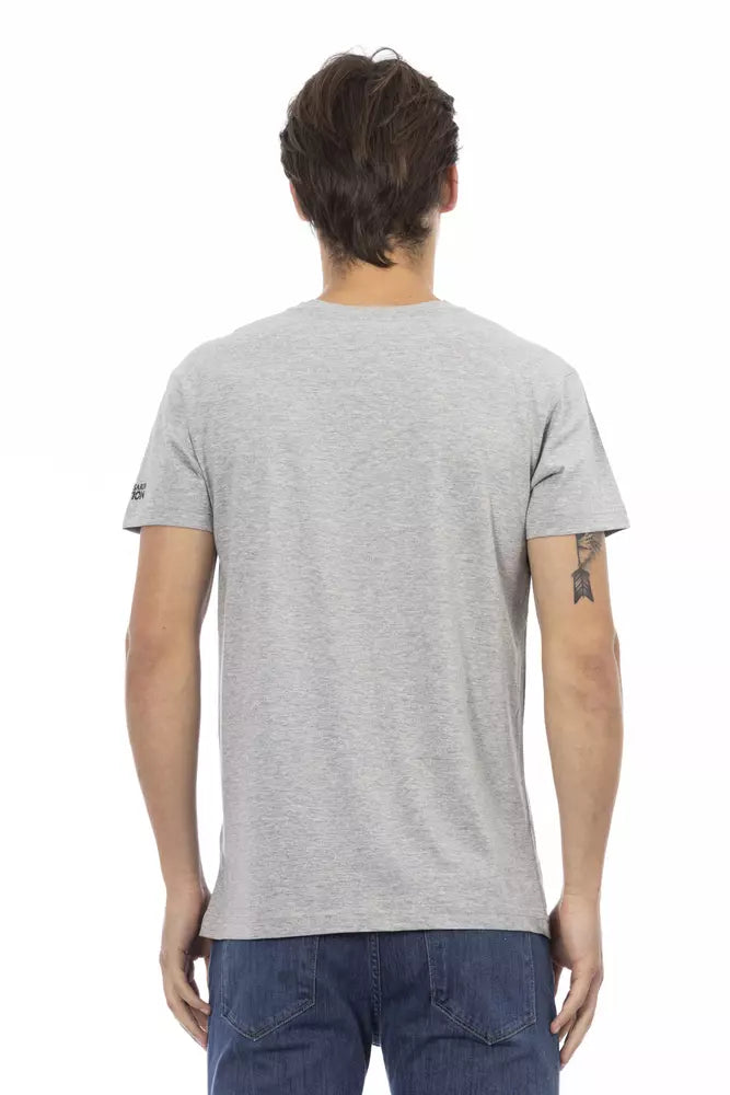 Gray Cotton Men T-Shirt - SEHABRANDS