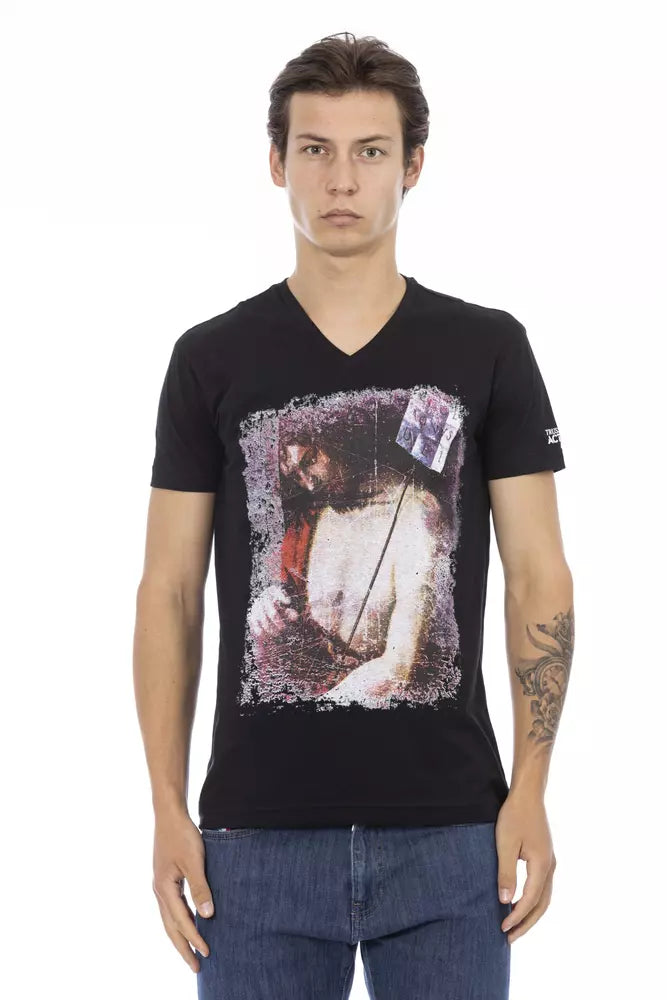 Black Cotton Men T-Shirt - SEHABRANDS