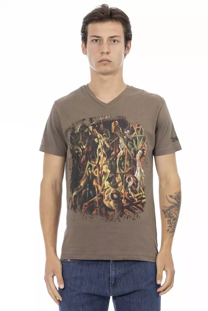 Brown Cotton Men T-Shirt - SEHABRANDS