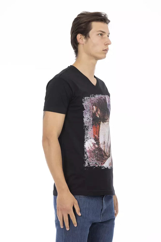 Black Cotton Men T-Shirt - SEHABRANDS