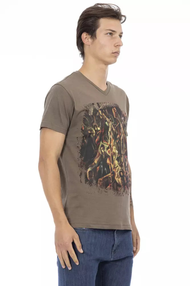 Brown Cotton Men T-Shirt - SEHABRANDS