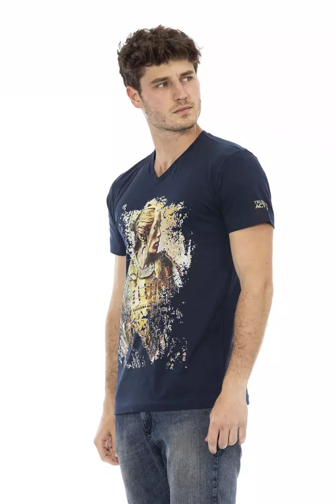 Blue Cotton Men T-Shirt - SEHABRANDS