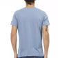 Light Blue Cotton Men T-Shirt - SEHABRANDS