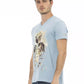 Light Blue Cotton Men T-Shirt - SEHABRANDS