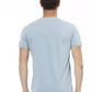 Light Blue Cotton Men T-Shirt - SEHABRANDS