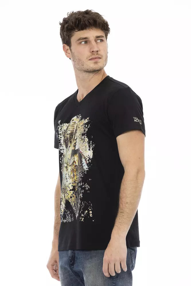 Black Cotton Men T-Shirt - SEHABRANDS