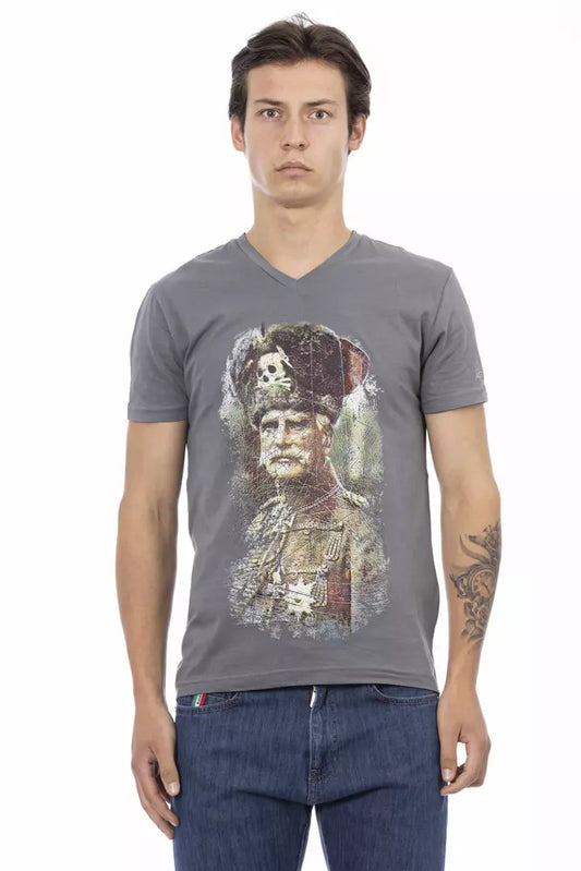 Gray Cotton Mens TShirt - SEHABRANDS