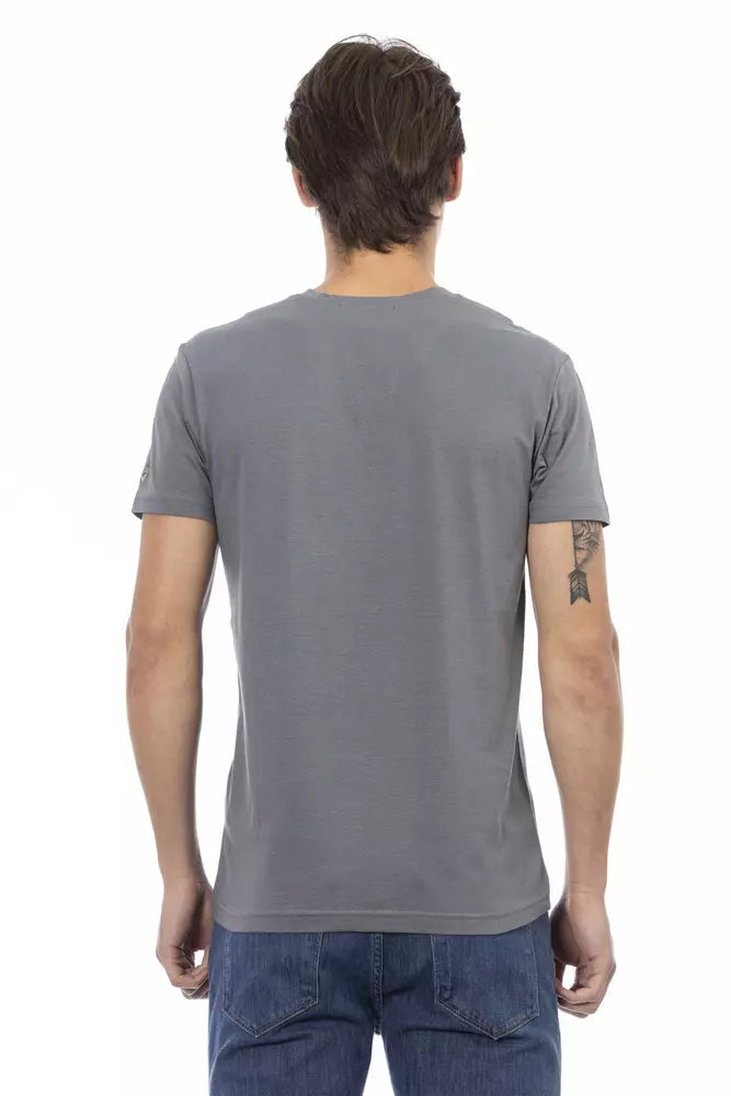 Gray Cotton Mens TShirt - SEHABRANDS