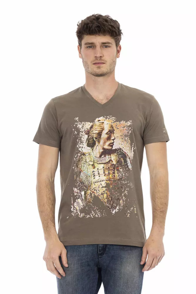 Brown Cotton Men T-Shirt - SEHABRANDS