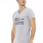 Gray Cotton Men V-Neck T-Shirt - SEHABRANDS