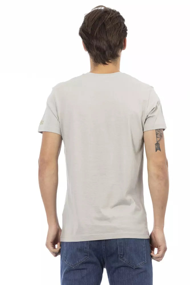 Gray Cotton Men T-Shirt - SEHABRANDS