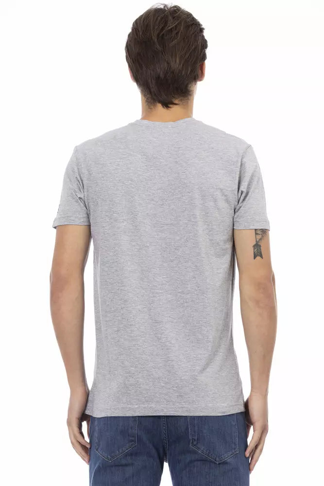 Gray Cotton Men T-Shirt - SEHABRANDS