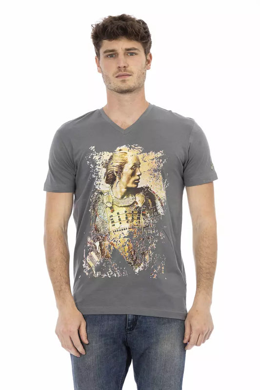 Gray Cotton Men's T-Shirt - SEHABRANDS