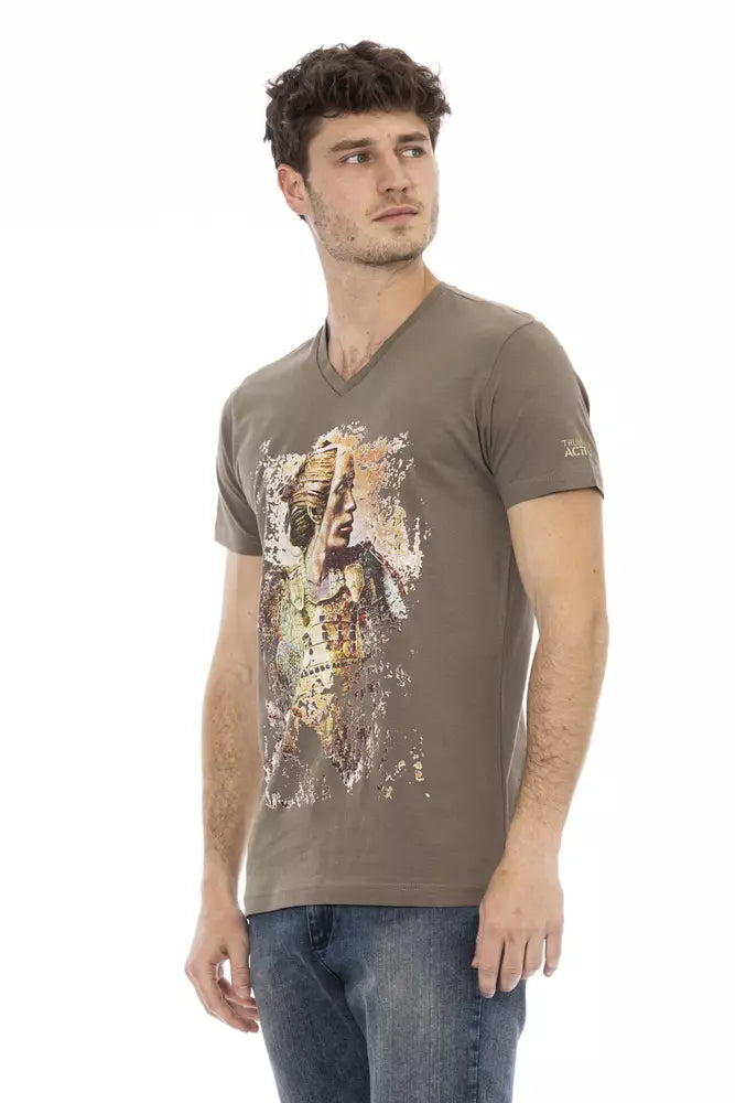 Brown Cotton Men T-Shirt - SEHABRANDS