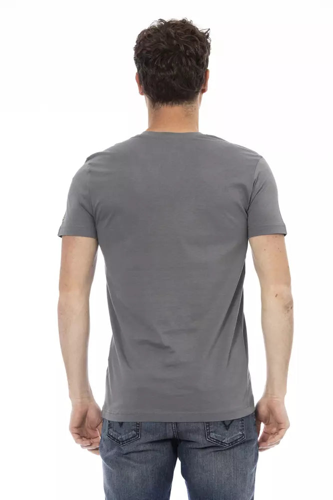 Gray Cotton Men's T-Shirt - SEHABRANDS