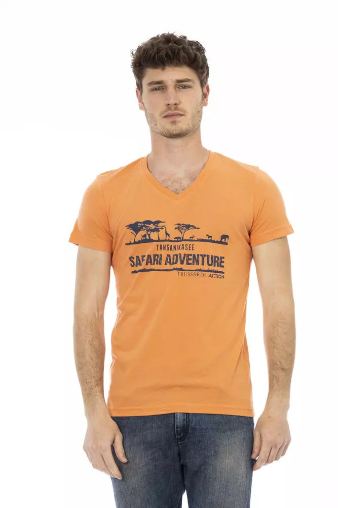 Orange Cotton Men T-Shirt - SEHABRANDS