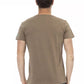 Brown Cotton Men's V-Neck T-Shirt - SEHABRANDS