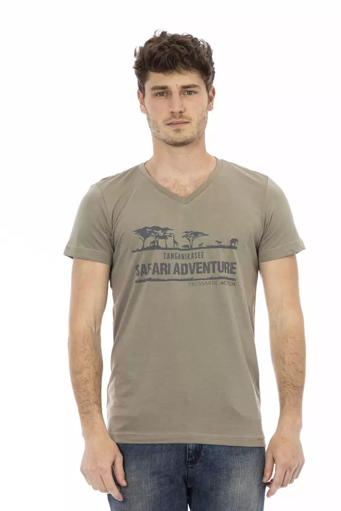 Brown Cotton Men T-Shirt - SEHABRANDS