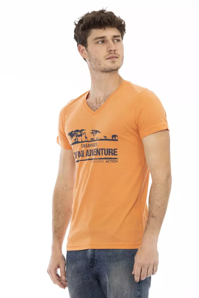 Orange Cotton Men T-Shirt - SEHABRANDS