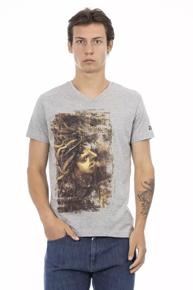 Gray Cotton Men T-Shirt - SEHABRANDS