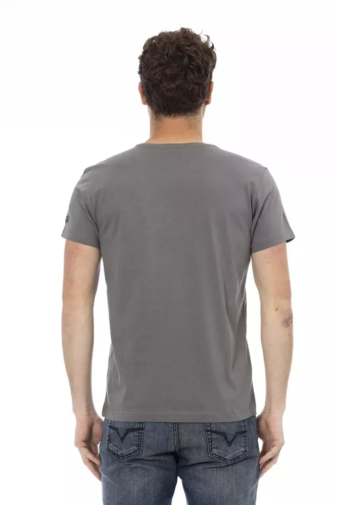 Gray Cotton Men T-Shirt - SEHABRANDS