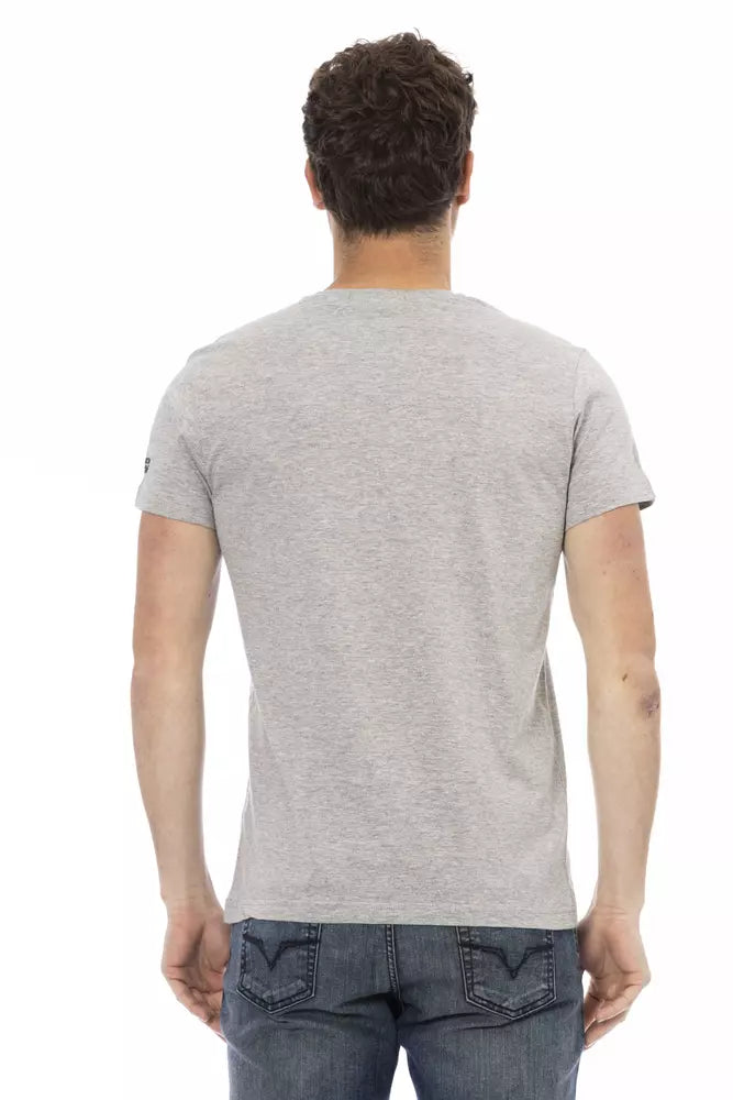 Gray Cotton Men T-Shirt - SEHABRANDS