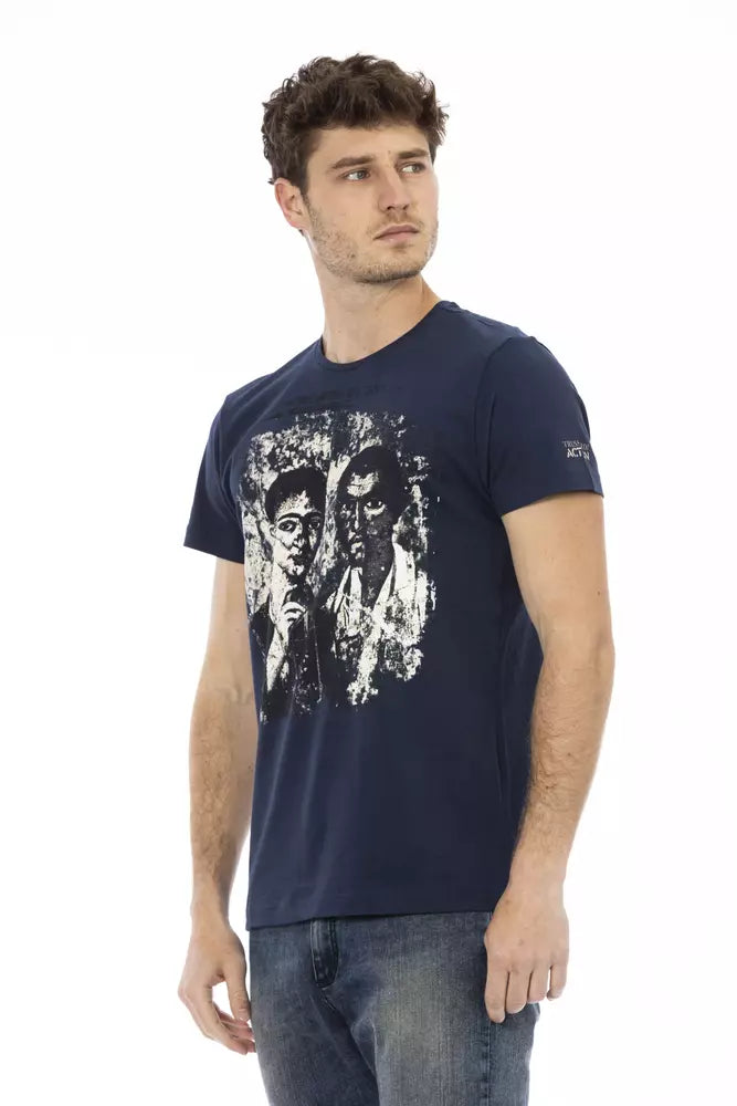 Blue Cotton Men T-Shirt - SEHABRANDS