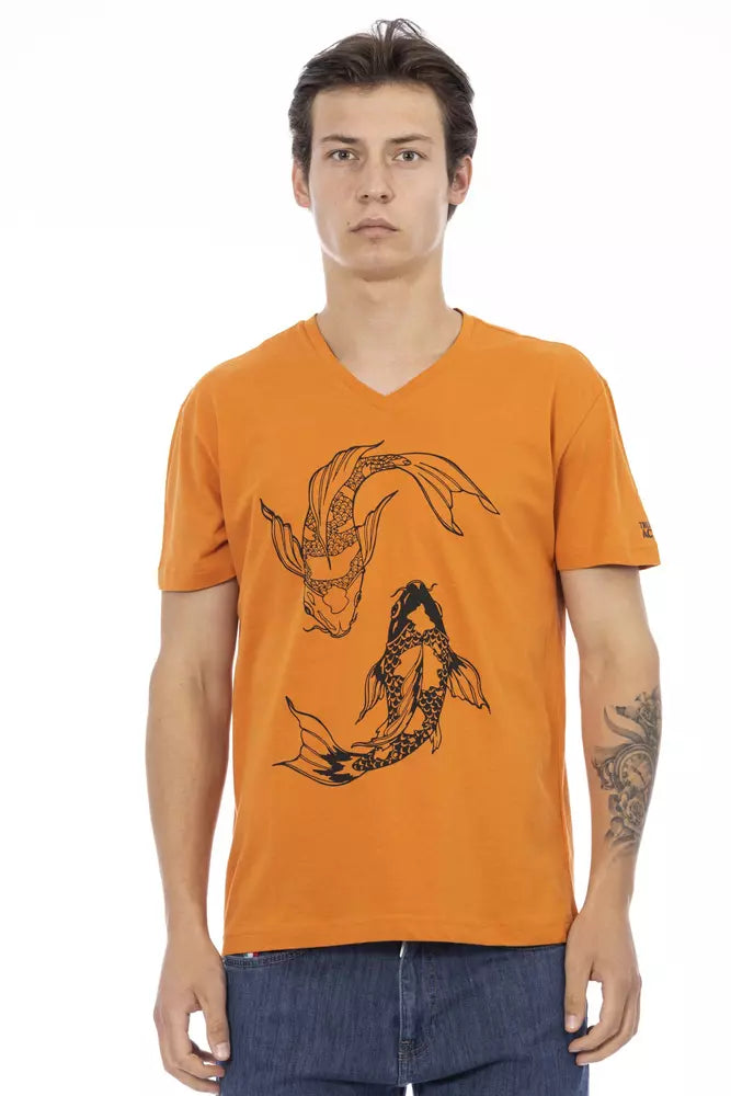 Orange Cotton Men T-Shirt - SEHABRANDS