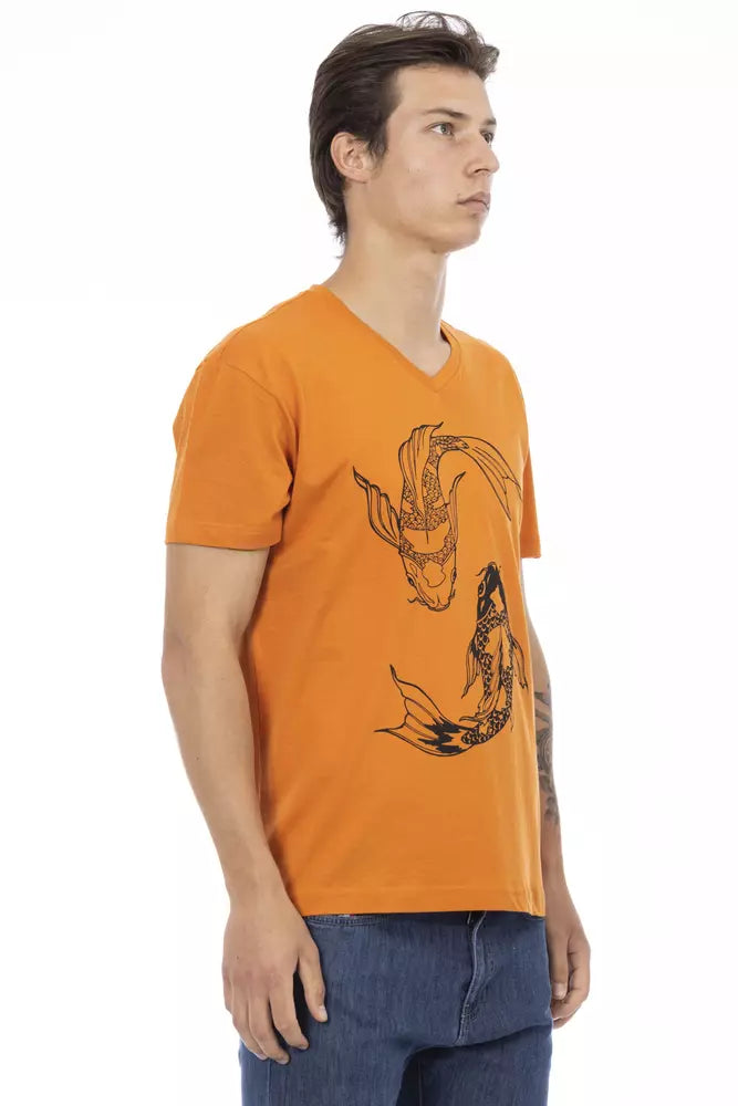 Orange Cotton Men T-Shirt - SEHABRANDS