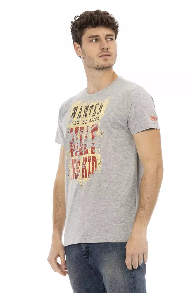 Gray Cotton Men T-Shirt - SEHABRANDS