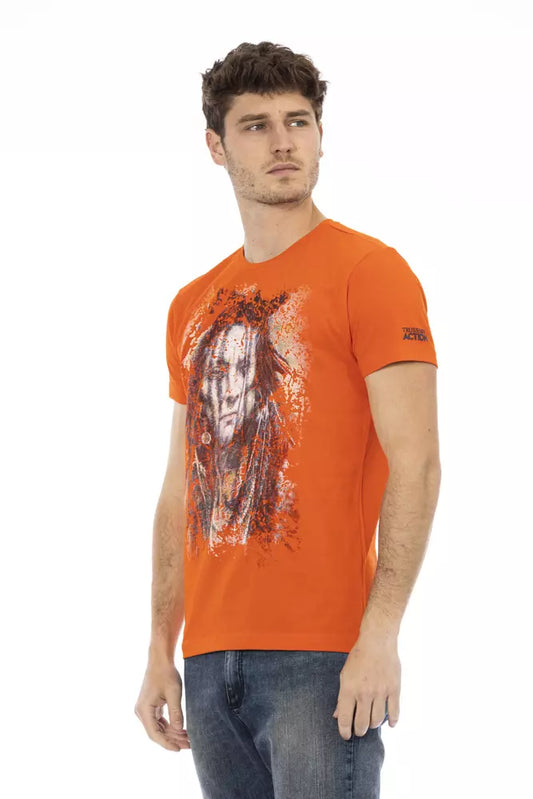 Orange Cotton Men T-Shirt - SEHABRANDS