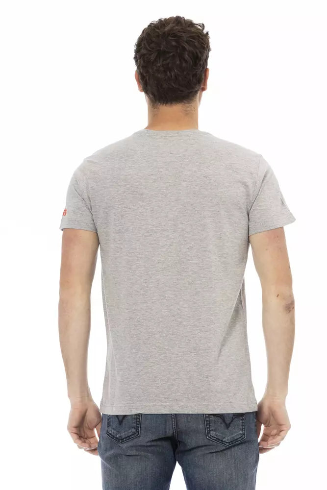 Gray Cotton Men T-Shirt - SEHABRANDS