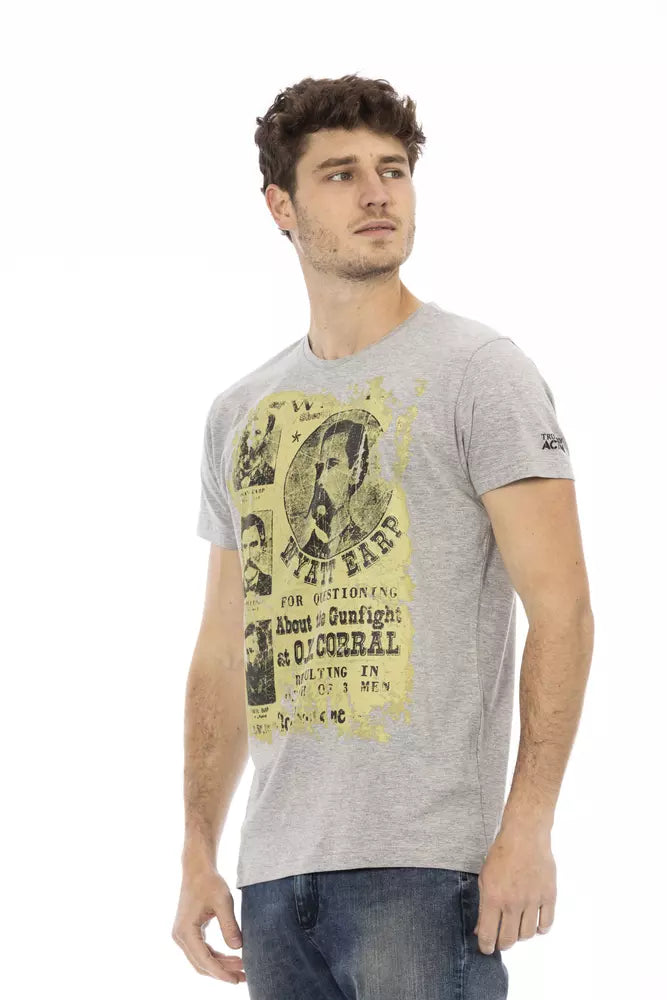 Gray Cotton Men T-Shirt - SEHABRANDS