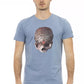 Light Blue Cotton Men T-Shirt - SEHABRANDS